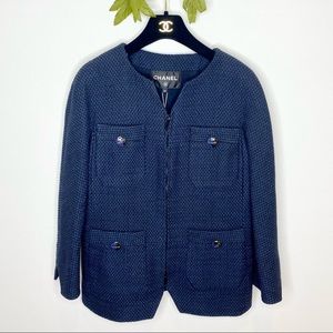 Authentic Chanel Tweed Zip Evening Jacket NWT